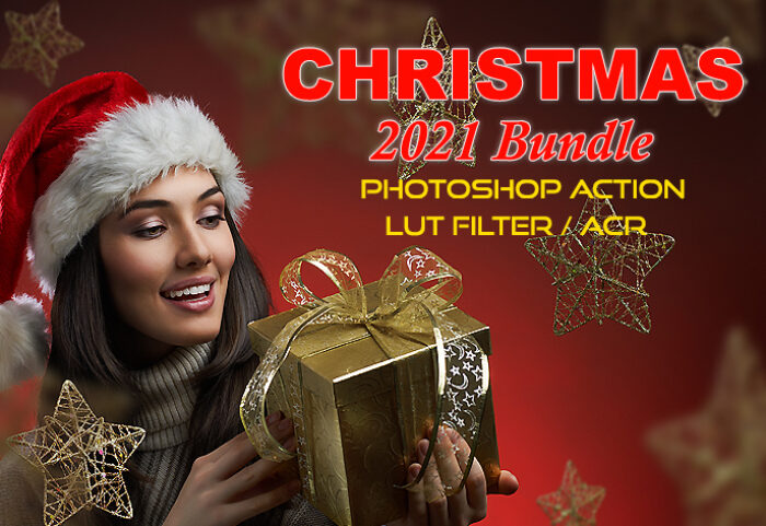 پکیج کریسمس 2021 اکشن فتوشاپ و لات رنگی و پریست کمرا راو فتوشاپ Photoshop Actions, ACR, LUT Presets