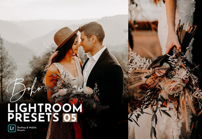 20 پریست عروسی حرفه ای لایت روم Boho Wedding Lightroom Presets Pack