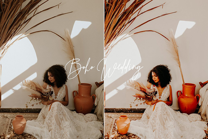 20 پریست عروسی حرفه ای لایت روم Boho Wedding Lightroom Presets Pack 20 پریست عروسی حرفه ای لایت روم Boho Wedding Lightroom Presets Pack