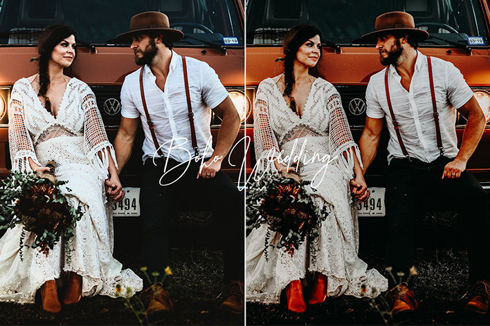 20 پریست عروسی حرفه ای لایت روم Boho Wedding Lightroom Presets Pack 20 پریست عروسی حرفه ای لایت روم Boho Wedding Lightroom Presets Pack