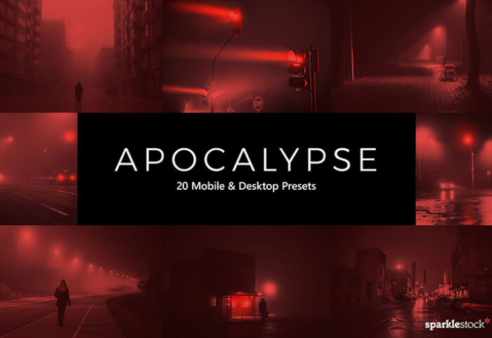 20 پریست لایت روم تک رنگ و پریست کمرا راو و لات رنگی Apocalypse LR Presets and LUTs