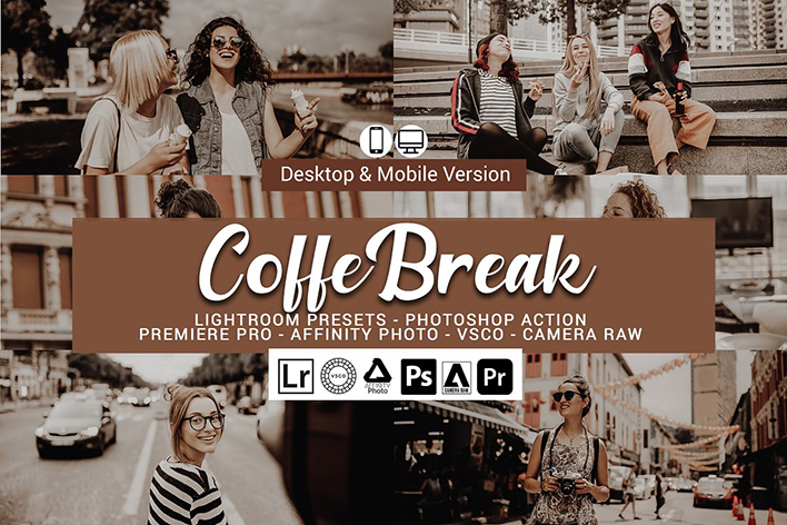 20 پریست لایت روم رنگی و اکشن و لات رنگی فتوشاپ Coffee Break Lightroom Presets 20 پریست لایت روم رنگی و اکشن و لات رنگی فتوشاپ Coffee Break Lightroom Presets