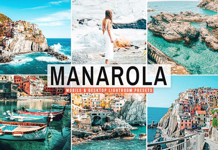 40 پریست لایت روم و کمرا راو و اکشن فتوشاپ تم مانارولا Manarola Lightroom Presets