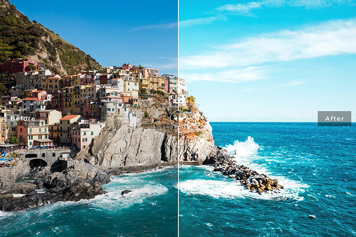 40 پریست لایت روم و کمرا راو و اکشن فتوشاپ تم مانارولا Manarola Lightroom Presets 40 پریست لایت روم و کمرا راو و اکشن فتوشاپ تم مانارولا Manarola Lightroom Presets
