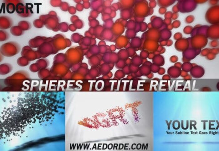 تایتل آماده پریمیر پرو با موزیک افکت کروی Spheres To Title Reveal Mogrt