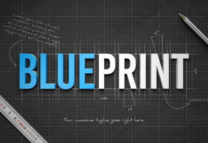 پروژه آماده افتر افکت با موزیک لوگو افکت پرینت Blueprint Reveal