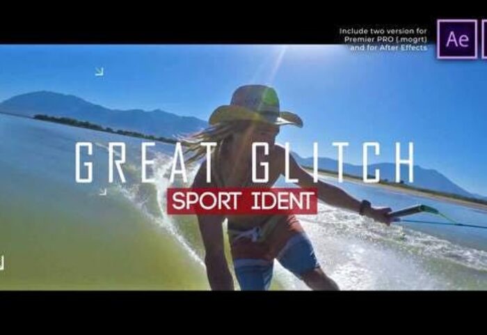 پروژه آماده پریمیر اسلایدشو اکشن با موزیک Sport Ident Glitch Slideshow
