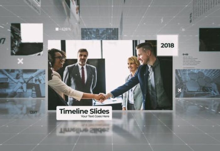 پروژه افتر افکت معرفی تاریخچه شرکت با موزیک Timeline Slides