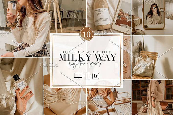 30 پریست لایت روم و پریست کمراراو رنگ شیری MILKY WAY Lightroom Presets 30 پریست لایت روم و پریست کمراراو رنگ شیری MILKY WAY Lightroom Presets