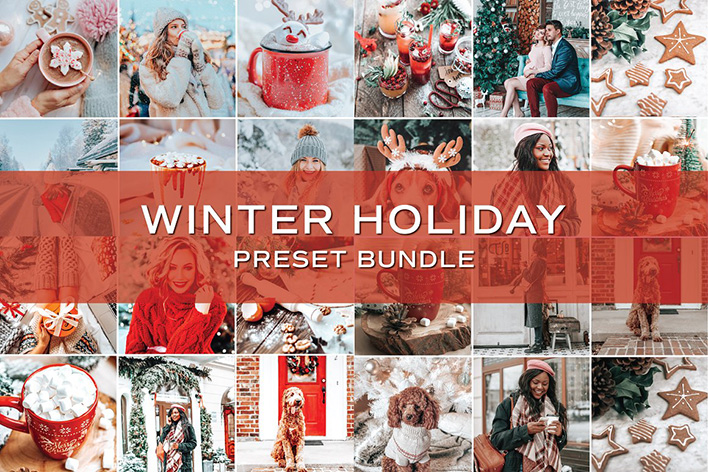 40 پریست آماده لایت روم حرفه ای زمستان Holiday Lightroom Preset Bundle 40 پریست آماده لایت روم حرفه ای زمستان Holiday Lightroom Preset Bundle