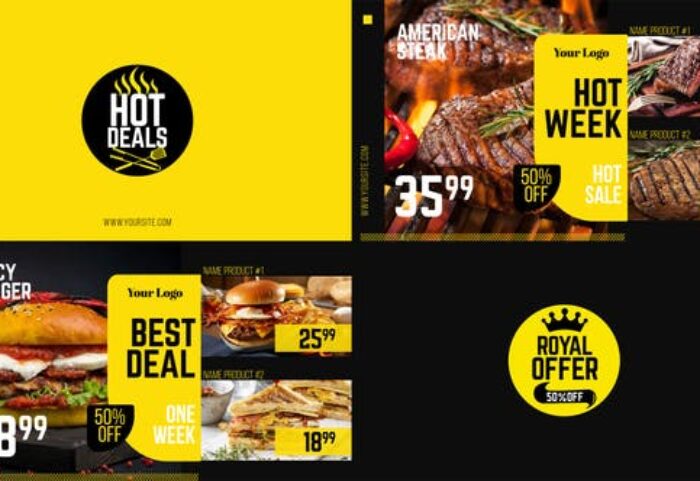 پروژه آماده افتر افکت با موزیک منوی تخفیف رستوران Royal Offer Food Menu Promo