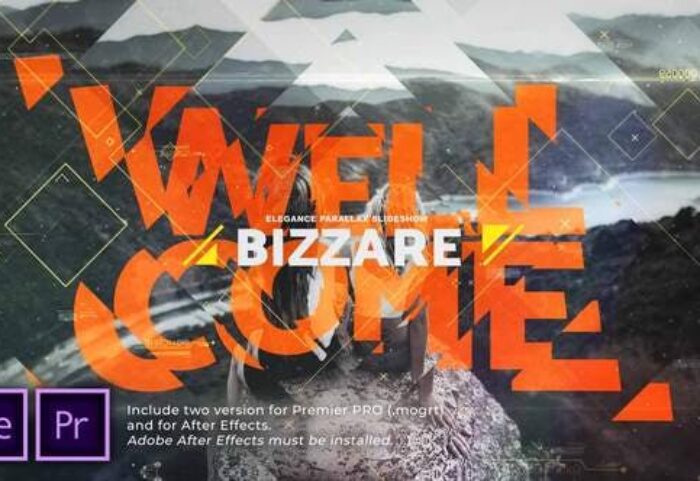 پروژه آماده پریمیر اسلایدشو با موزیک افکت پارالاکس Bizarre Parallax Slideshow