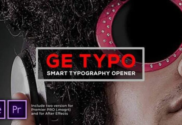 پروژه آماده پریمیر با موزیک تیتراژ حرفه ای تایپوگرافی The Typo Smart Opener