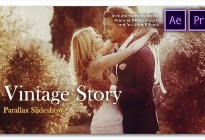 پروژه پریمیر اسلایدشو با موزیک پارالاکس قدیمی Retro Vintage Parallax Slideshow