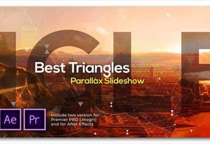 پروژه پریمیر اسلایدشو با موزیک پارالاکس مثلث Best Triangles Parallax Slideshow