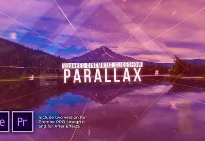 پروژه پریمیر اسلایدشو با موزیک پارالاکس مربع Squares Cinematic Parallax Slideshow