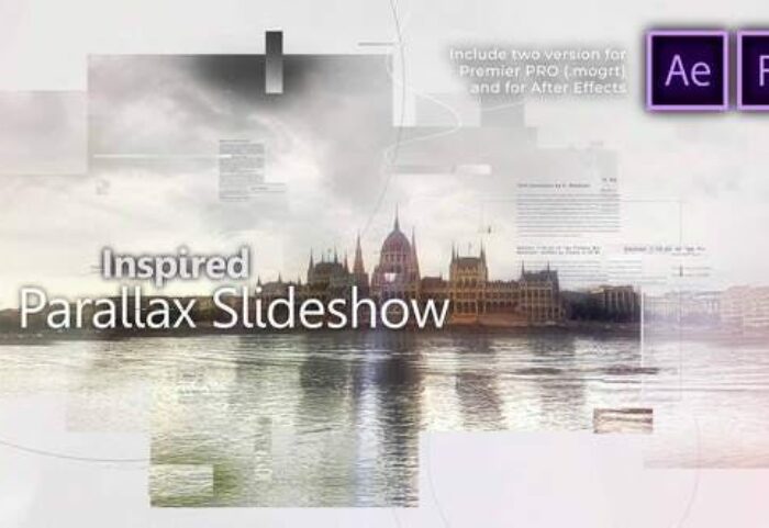 پروژه پریمیر اسلایدشو با موزیک پارالاکس هوشمندانه Inspired Parallax Slideshow