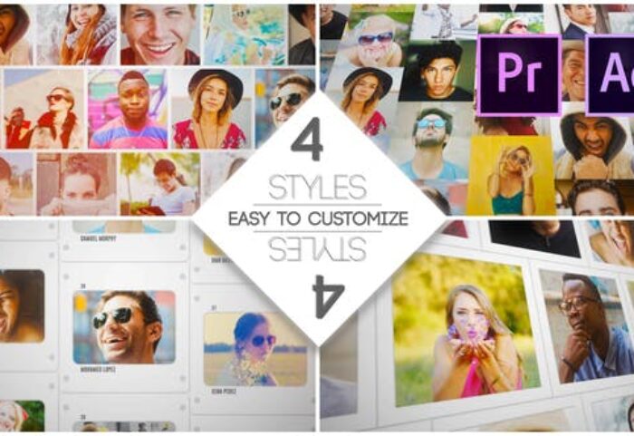 پروژه پریمیر اسلایدشو نمایش لوگو با موزیک Mosaic Slides Logo Opener