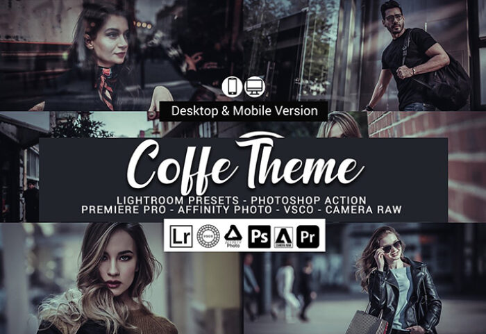 20 پریست لایت روم سینمایی و اکشن فتوشاپ و لات رنگی Coffe Theme Presets