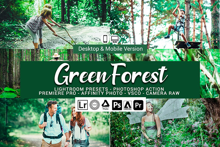 20 پریست لایت روم و اکشن فتوشاپ و لات رنگی تم جنگل سبز Green Forest Presets 20 پریست لایت روم و اکشن فتوشاپ و لات رنگی تم جنگل سبز Green Forest Presets