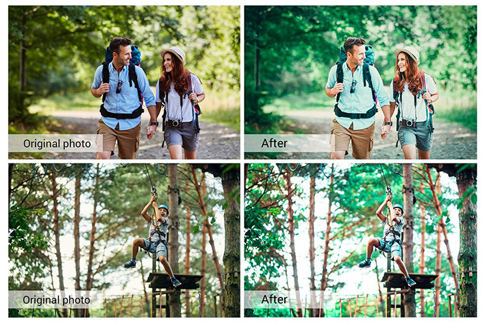 20 پریست لایت روم و اکشن فتوشاپ و لات رنگی تم جنگل سبز Green Forest Presets 20 پریست لایت روم و اکشن فتوشاپ و لات رنگی تم جنگل سبز Green Forest Presets