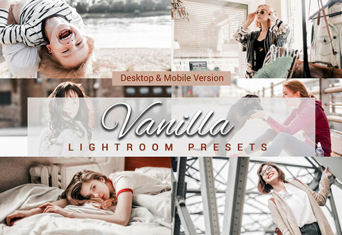 20 پریست لایت روم و لات رنگی و اکشن فتوشاپ تم وانیلی Vanilla Lightroom Presets