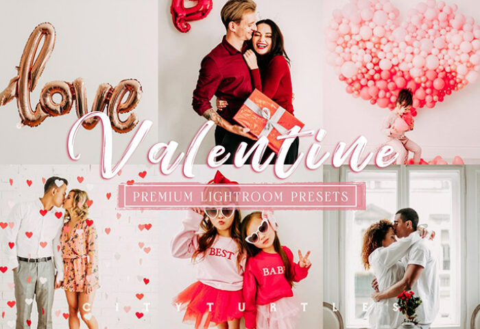 24 پریست لایت روم پرتره تم ولنتاین VALENTINE Portrait Lightroom Presets