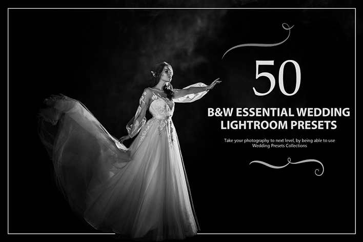 50 پریست لایت روم حرفه ای عروسی افکت سیاه و سفید B&W Essential Wedding Presets 50 پریست لایت روم حرفه ای عروسی افکت سیاه و سفید B&W Essential Wedding Presets