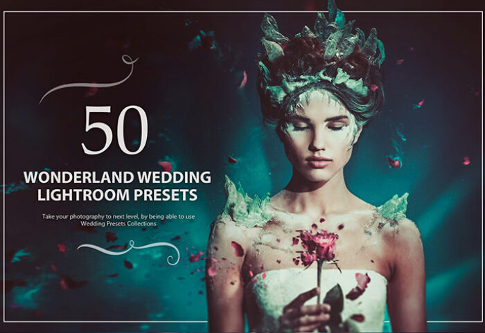 50 پریست لایت روم حرفه ای عروسی تم عروس زیبا Wonderland Wedding Presets