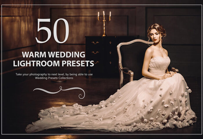 50 پریست لایت روم حرفه ای عروسی رنگ گرم Warm Wedding Lightroom Presets