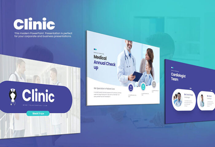 قالب پاورپوینت و گوگل اسلایدر تم کلینیک درمانی Clinic PowerPoint Presentation
