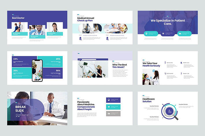قالب پاورپوینت و گوگل اسلایدر تم کلینیک درمانی Clinic PowerPoint Presentation