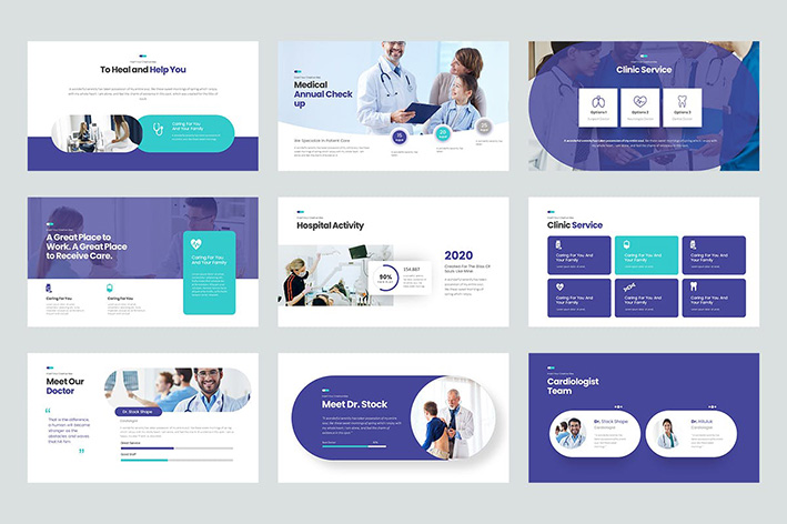قالب پاورپوینت و گوگل اسلایدر تم کلینیک درمانی Clinic PowerPoint Presentation