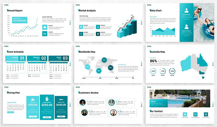 قالب پاورپوینت حرفه ای تور مسافرتی Paradiso Vacation Powerpoint Template قالب پاورپوینت حرفه ای تور مسافرتی Paradiso Vacation Powerpoint Template