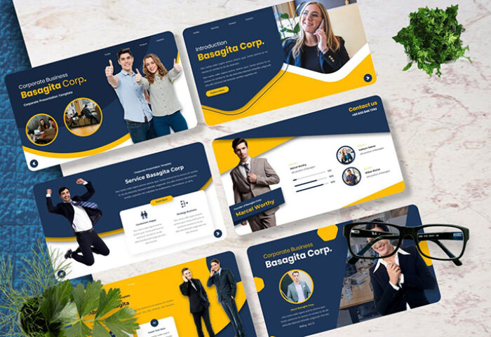 قالب پاورپوینت حرفه ای معرفی شرکت Basagita Corporate Powerpoint Template