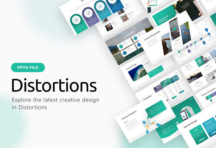 قالب پاورپوینت حرفه ای چند منظوره Distortions Multipurpose Powerpoint Template