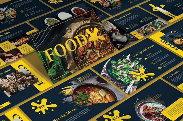 قالب پاورپوینت و گوگل اسلایدر تم غذایی FOOD Powerpoint Google Slides Template