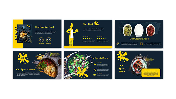 قالب پاورپوینت و گوگل اسلایدر تم غذایی FOOD Powerpoint Google Slides Template