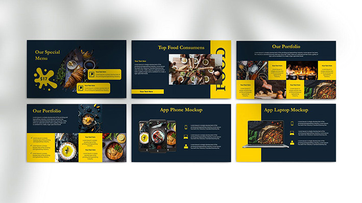 قالب پاورپوینت و گوگل اسلایدر تم غذایی FOOD Powerpoint Google Slides Template