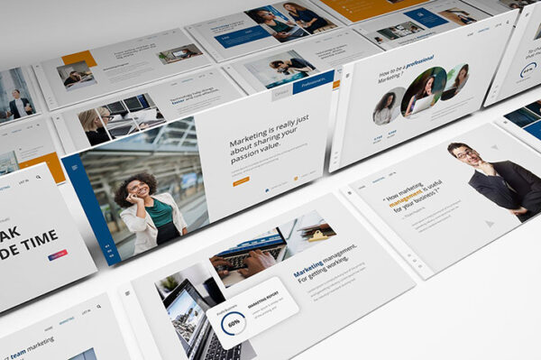 قالب پاورپوینت و گوگل اسلایدر تم مارکتینگ Market Power Google Slides Presentation Template