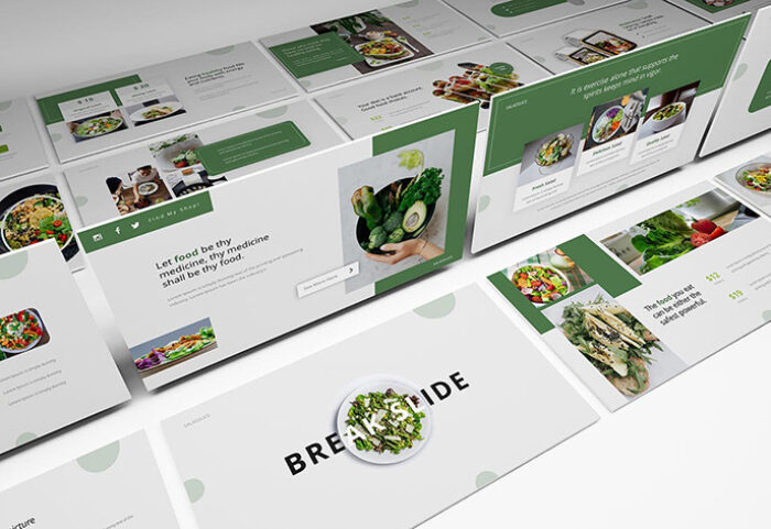 قالب پاورپوینت و گوگل اسلایدر تم مواد غذایی Saladslice Powerpoint Presentation Template