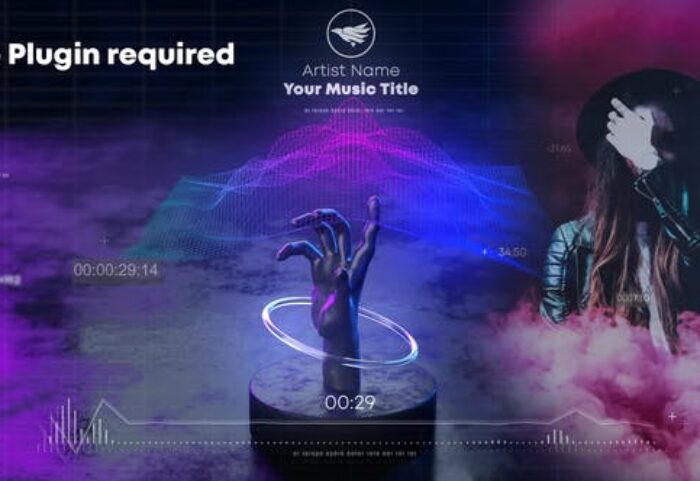 پروژه آماده افتر افکت حرفه ای با موزیک تبلیغ موزیک Hand Wave Music Visualizer