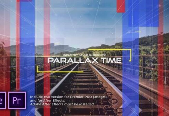 پروژه آماده پریمیر اسلایدشو با موزیک افکت پارالاکس The Time Industry Parallax Slideshow