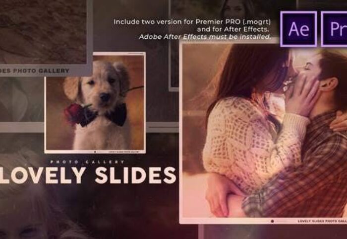 پروژه آماده پریمیر اسلایدشو با موزیک گالری عشق Lovely Slides Photo Gallery