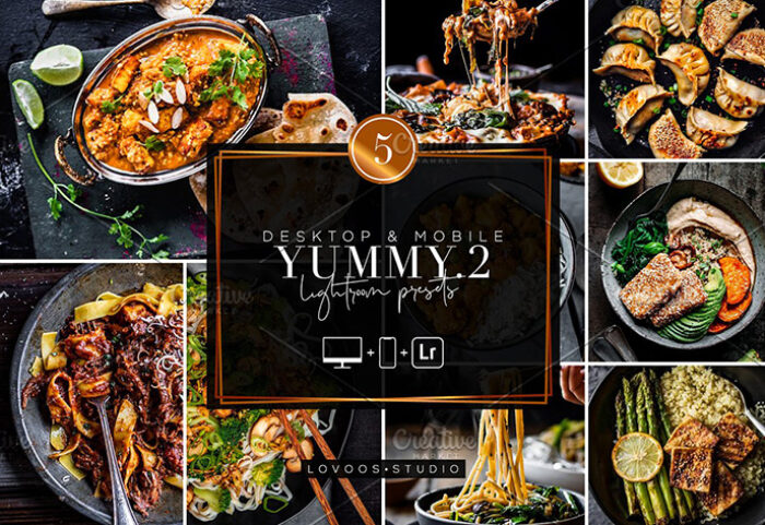 15 پریست لایت روم مواد غذایی و رستوران YUMMY VOL.2 Lightroom Presets