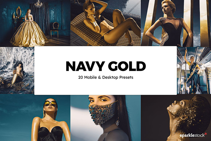 20 پریست لایت روم و لات رنگی و پریست کمراراو فتوشاپ تم طلایی Navy Gold Lightroom Presets & LUT 20 پریست لایت روم و لات رنگی و پریست کمراراو فتوشاپ تم طلایی Navy Gold Lightroom Presets & LUT
