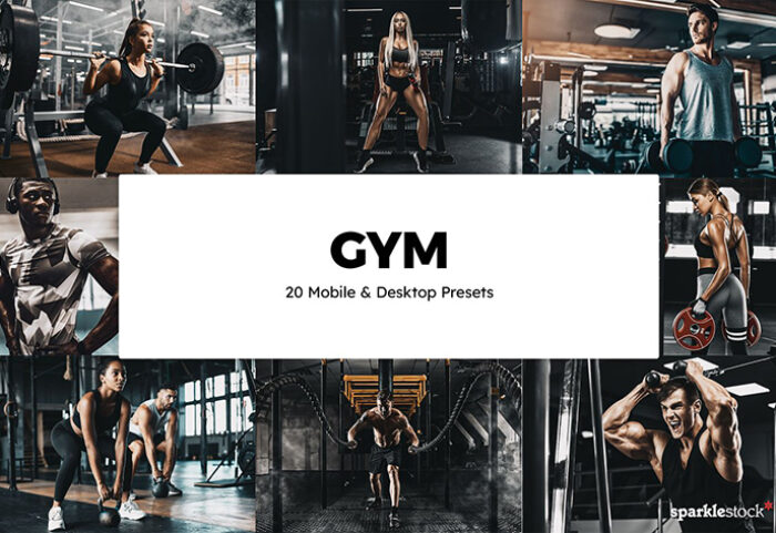 20 پریست لایت روم و لات رنگی ورزشی و پریست کمرا راو فتوشاپ Gym Lightroom Presets & LUTs