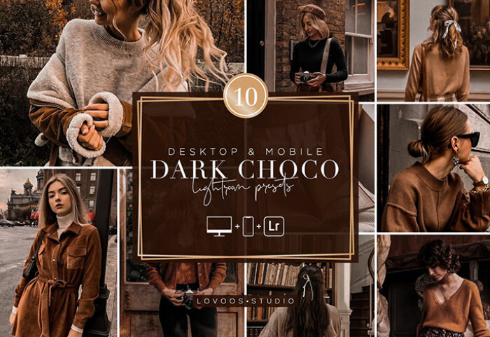 30 پریست رنگی لایت روم حرفه ای تم شکلات تیره DARK CHOCO Lightroom Presets
