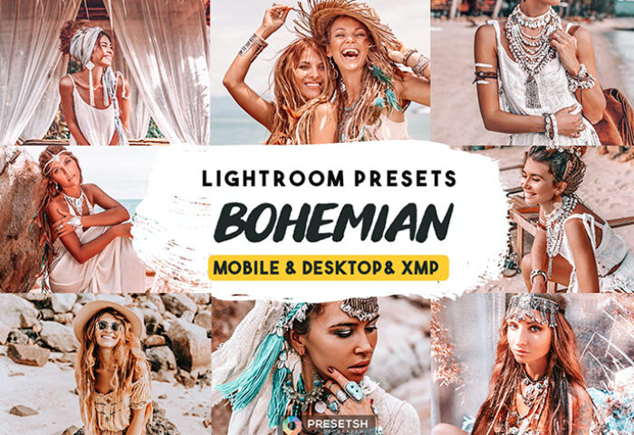30 پریست لایت روم حرفه ای پرتره و پریست فتوشاپ Bohemian lightroom presets