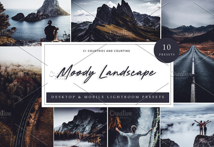 30 پریست لایت روم طبیعت دسکتاپ و موبایل Lightroom Moody Landscape